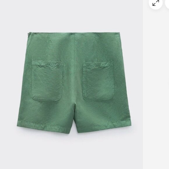 Zara Linen Lined-Button Skort in Washed Green - Picture 5 of 12